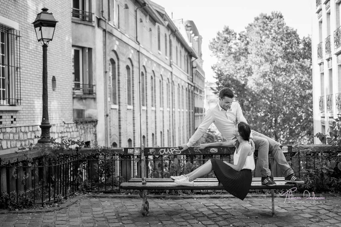 photo de couple banc public paris