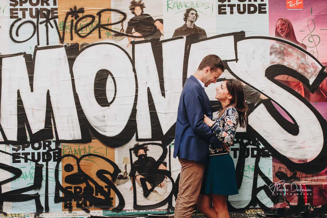 Seance Engagement street art paris montmartre