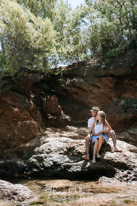 Seance engagement Plage de Pramousquier dans le var